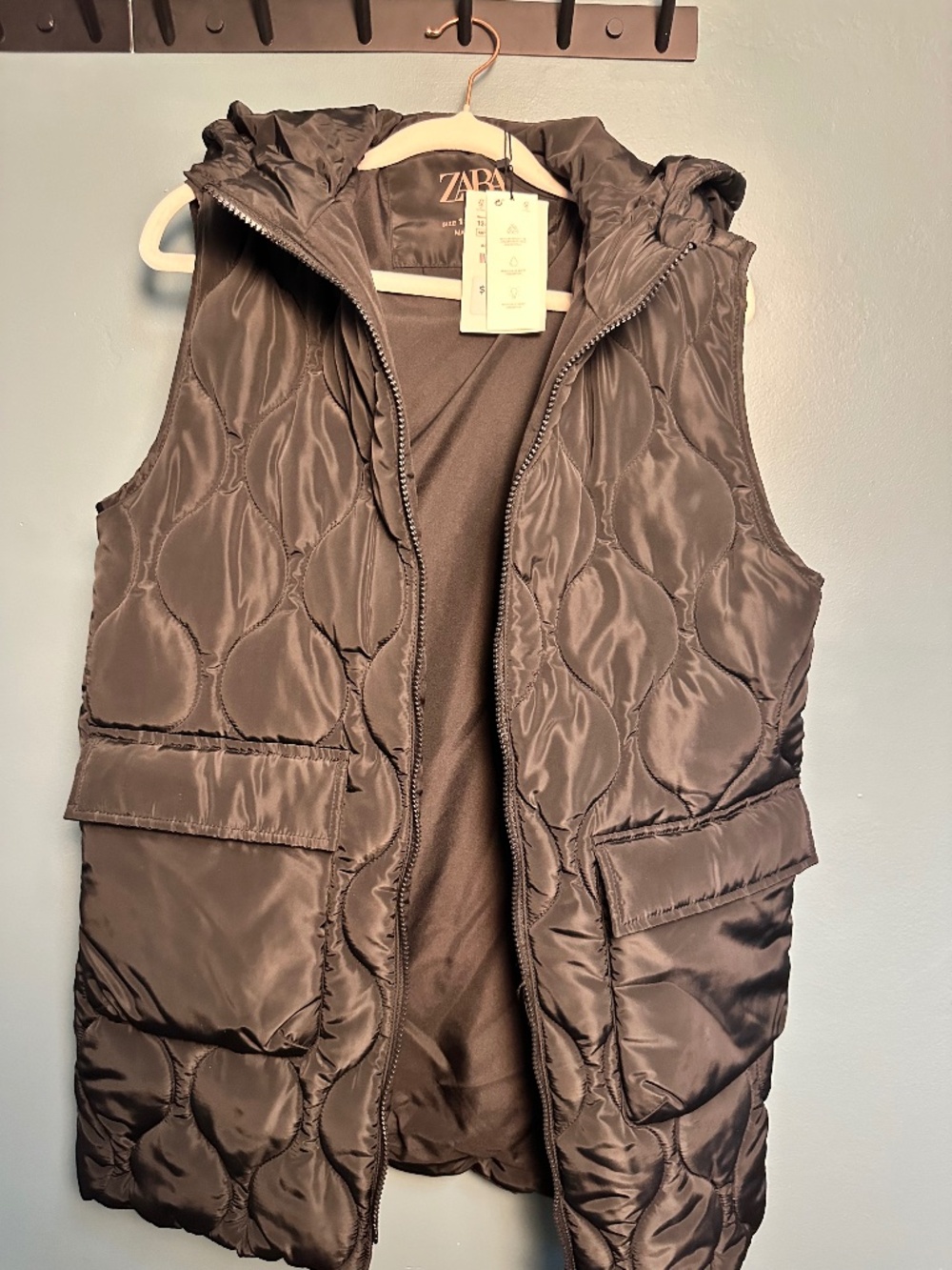 NWT ZARA Long Puffer Vest Sz 13-14